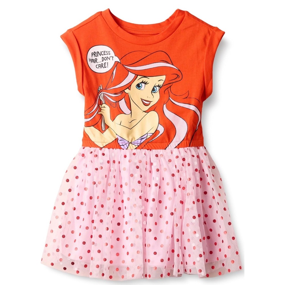 Amazon Essentials Disney Little Mermaid Aerial Girls Knit SS Tutu Dresses M 8yrs